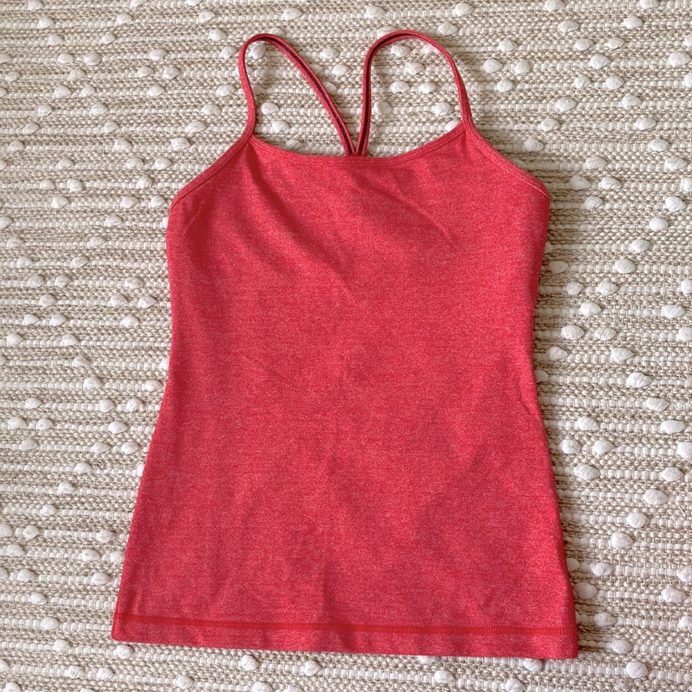Lululemon Power Y athletic tank top Heather Red size 6